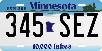 MN license plate 345SEZ