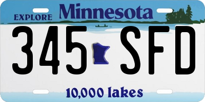 MN license plate 345SFD