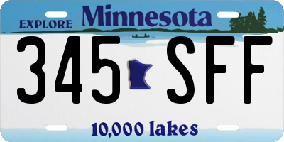 MN license plate 345SFF
