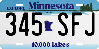 MN license plate 345SFJ
