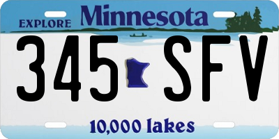 MN license plate 345SFV