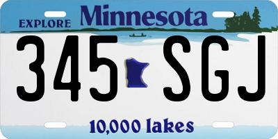 MN license plate 345SGJ