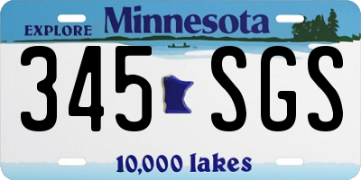 MN license plate 345SGS