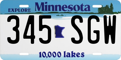 MN license plate 345SGW