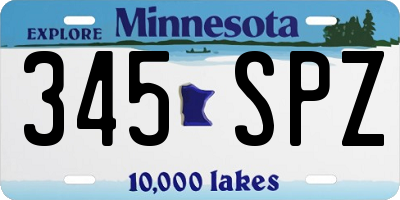 MN license plate 345SPZ
