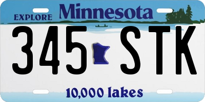 MN license plate 345STK