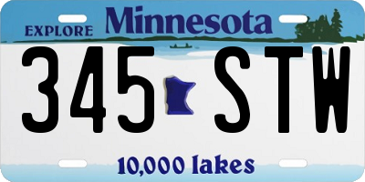 MN license plate 345STW