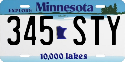 MN license plate 345STY