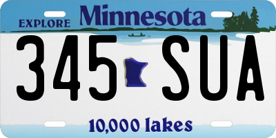 MN license plate 345SUA