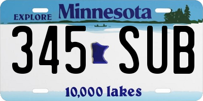 MN license plate 345SUB