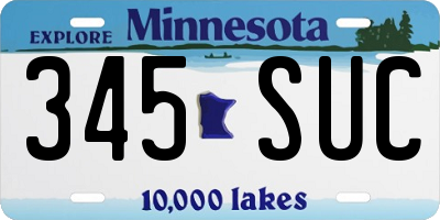 MN license plate 345SUC