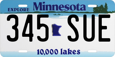 MN license plate 345SUE