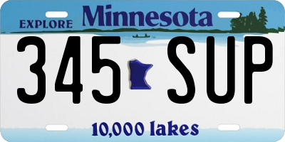 MN license plate 345SUP