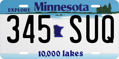 MN license plate 345SUQ