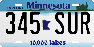 MN license plate 345SUR