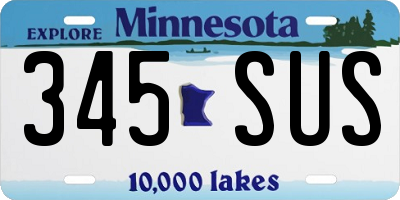 MN license plate 345SUS