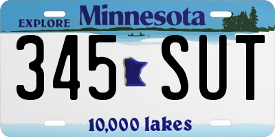 MN license plate 345SUT