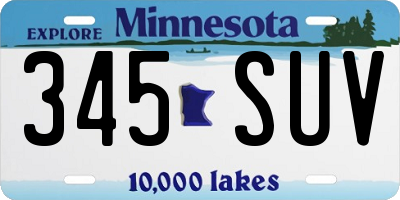 MN license plate 345SUV