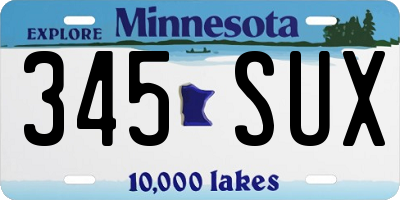 MN license plate 345SUX