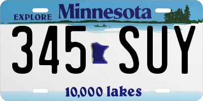 MN license plate 345SUY
