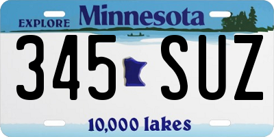 MN license plate 345SUZ
