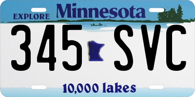MN license plate 345SVC