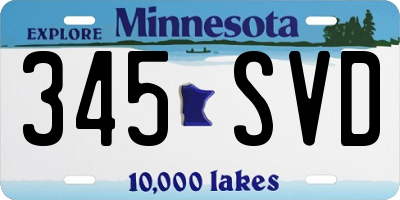 MN license plate 345SVD