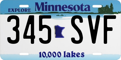 MN license plate 345SVF