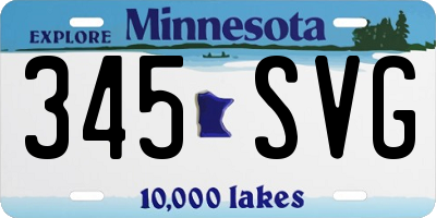 MN license plate 345SVG
