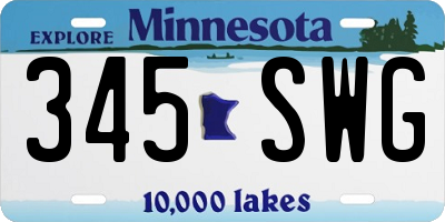 MN license plate 345SWG