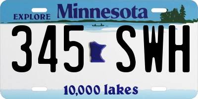 MN license plate 345SWH