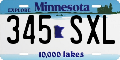 MN license plate 345SXL