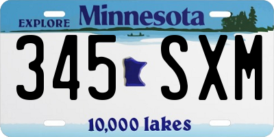 MN license plate 345SXM