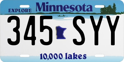 MN license plate 345SYY