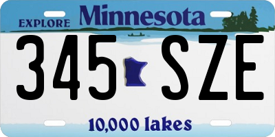 MN license plate 345SZE