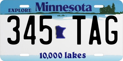 MN license plate 345TAG