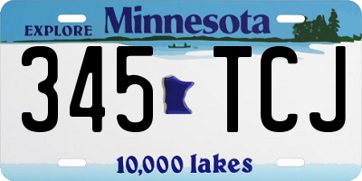 MN license plate 345TCJ
