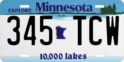 MN license plate 345TCW