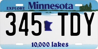 MN license plate 345TDY