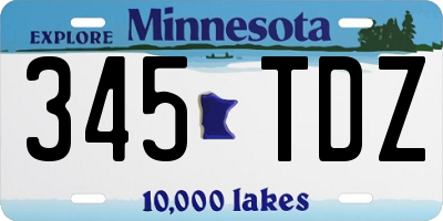 MN license plate 345TDZ