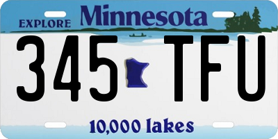 MN license plate 345TFU