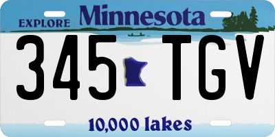 MN license plate 345TGV