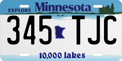 MN license plate 345TJC