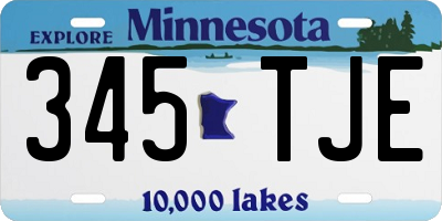 MN license plate 345TJE