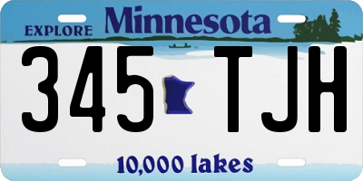 MN license plate 345TJH