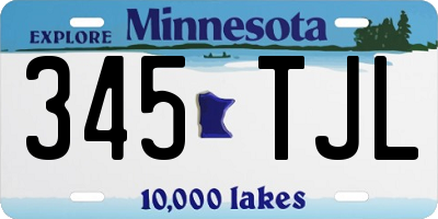 MN license plate 345TJL
