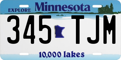 MN license plate 345TJM