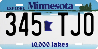 MN license plate 345TJO