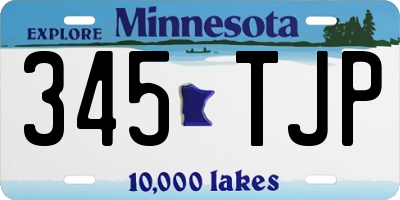 MN license plate 345TJP