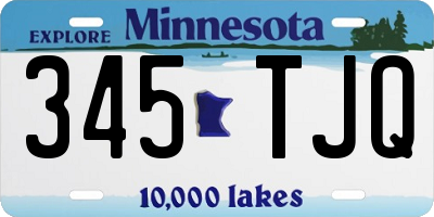 MN license plate 345TJQ